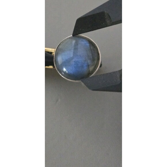 Moon Bear 925 Sterling 19.1mm Round Labradorite Ring Size: 7.25 Wt. 10.7 Grams - Picture 13 of 13